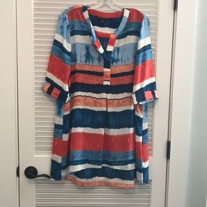 Zac & Rachel Tunic w/sewn cuffed sleeves & pleats